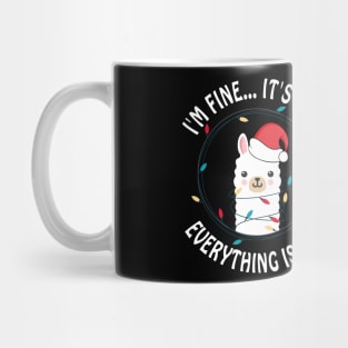 I'm Fine It's Fine Everything is Fine Funny cats Christmas Cat Kitten lover Mug